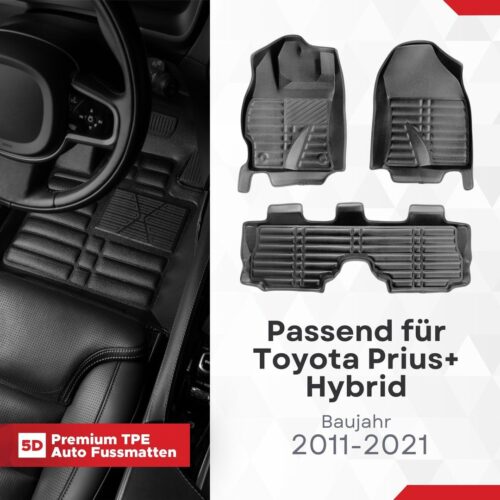 5D Fussmatten Toyota Prius+ (Hybrid) 2012–2021