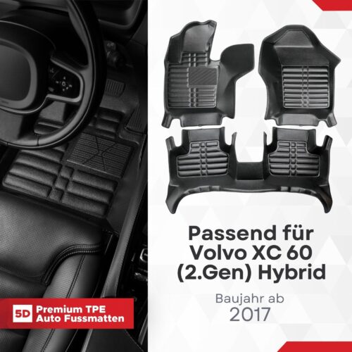 5D Fussmatten Volvo XC60 (2. Gen) Hybrid ab 2017