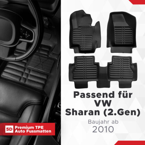 5D Fussmatten VW Sharan (5/7 Sitzer) 2010–2022
