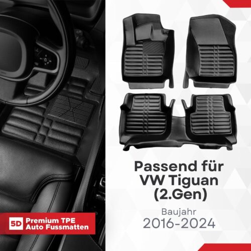 5D Fussmatten VW Tiguan (2. Gen) 2016–2024