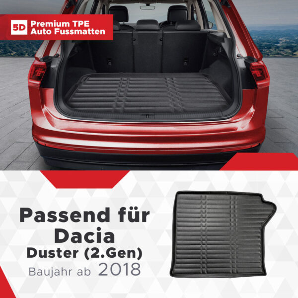 5D Kofferraummatte Dacia Duster 2018–2024
