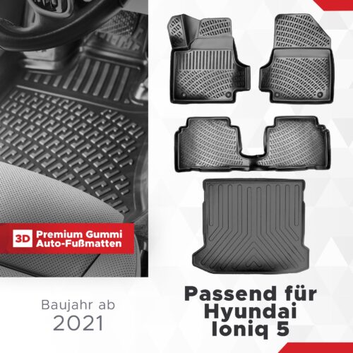 3D Fussmatten- und Kofferraumset Hyundai Ioniq 5 ab 2021