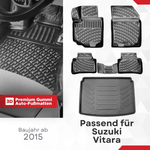 3D Fussmatten- und Kofferraumset Suzuki Vitara ab 2015